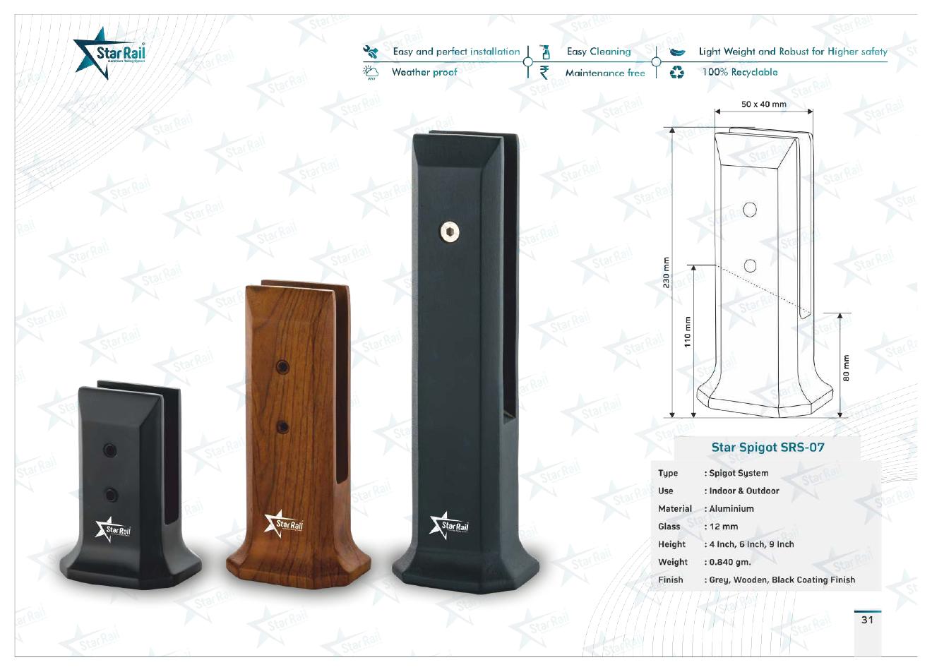 Aluminium Spigot Glass Railing Catalogue — Page 31