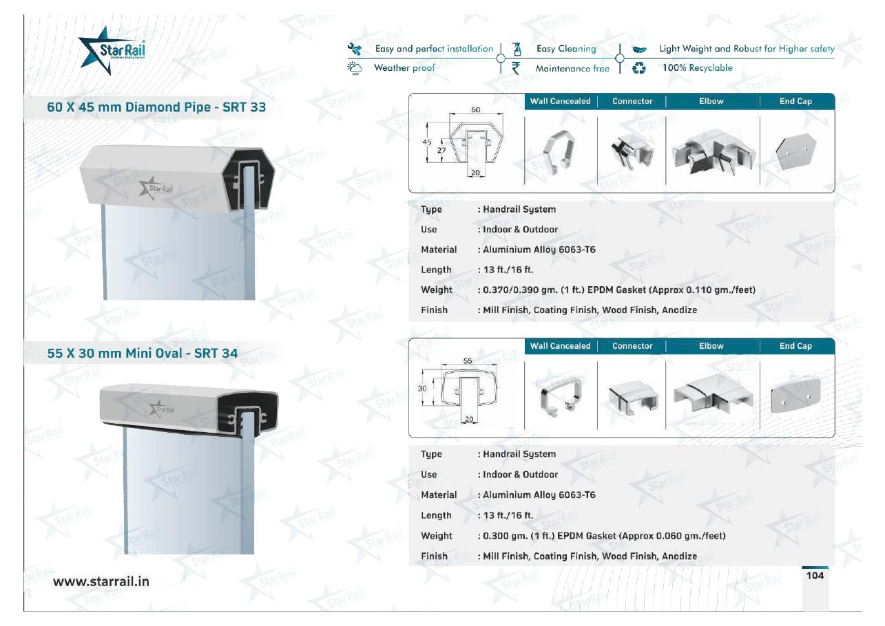 Top & Bottom Profile Railings Catalogue — Page 104