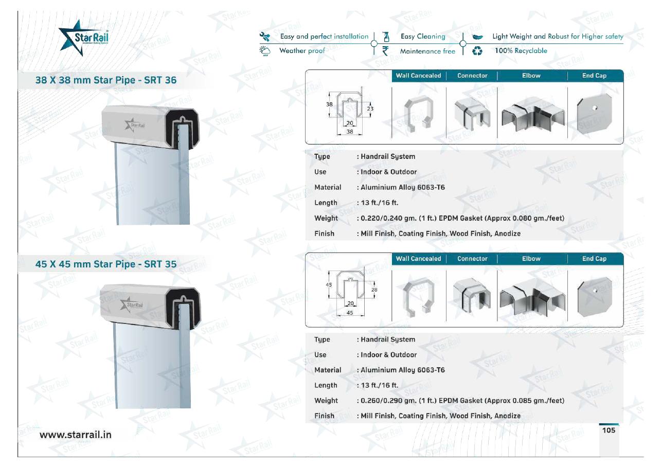 Top & Bottom Profile Railings Catalogue — Page 105