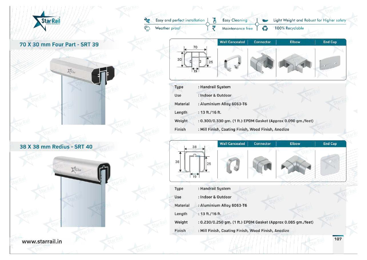 Top & Bottom Profile Railings Catalogue — Page 107