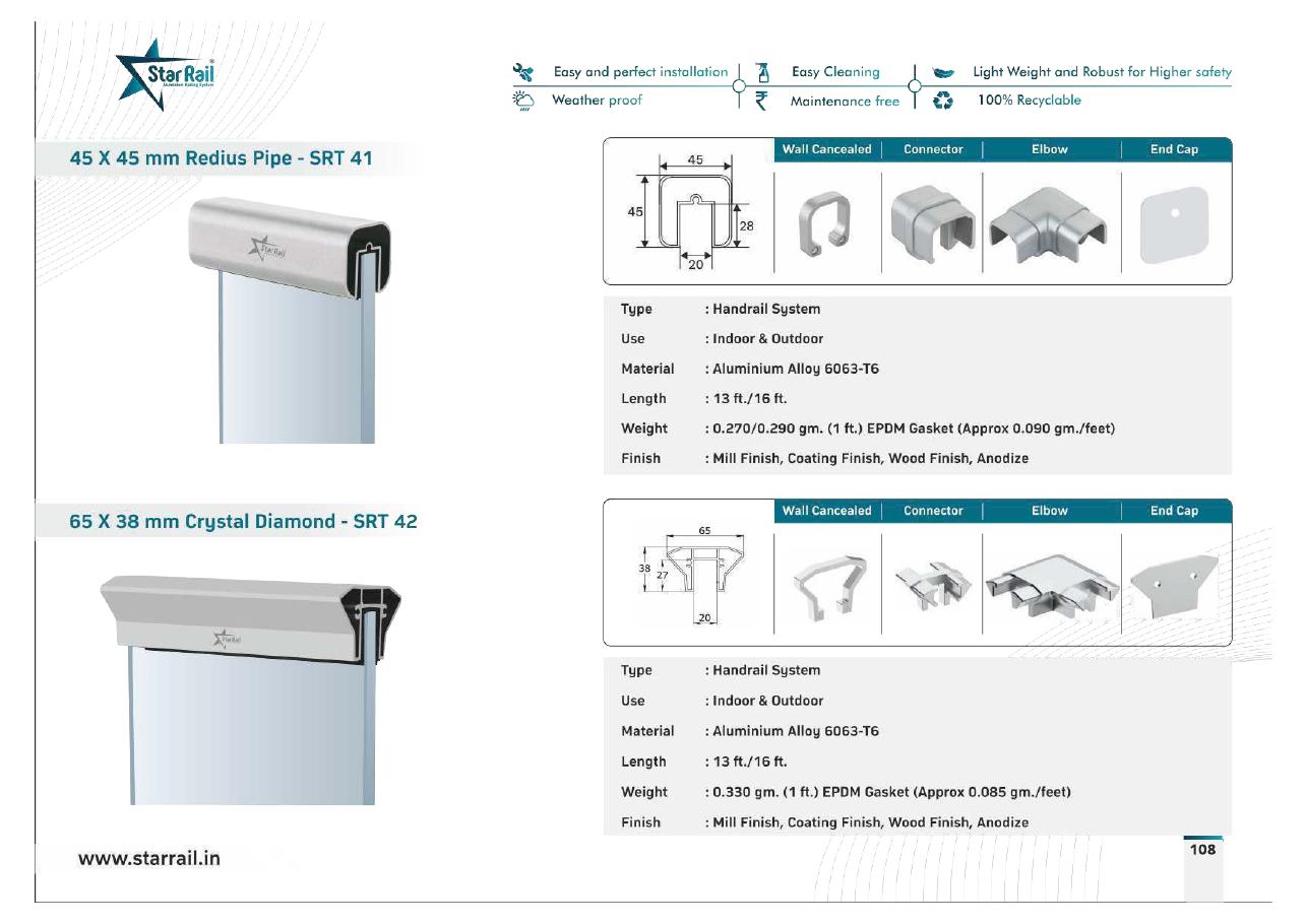 Top & Bottom Profile Railings Catalogue — Page 108