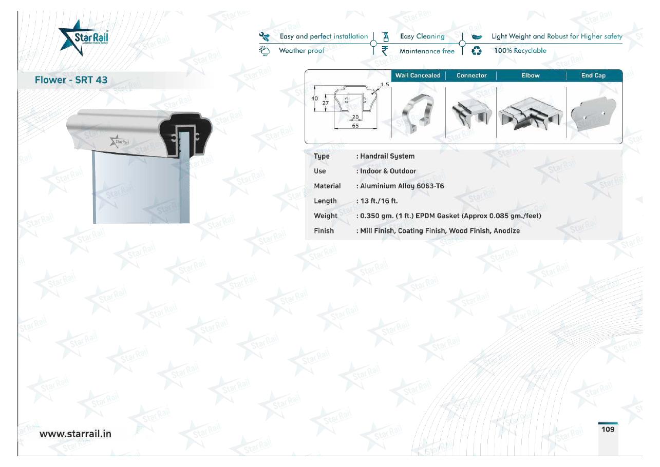Top & Bottom Profile Railings Catalogue — Page 109